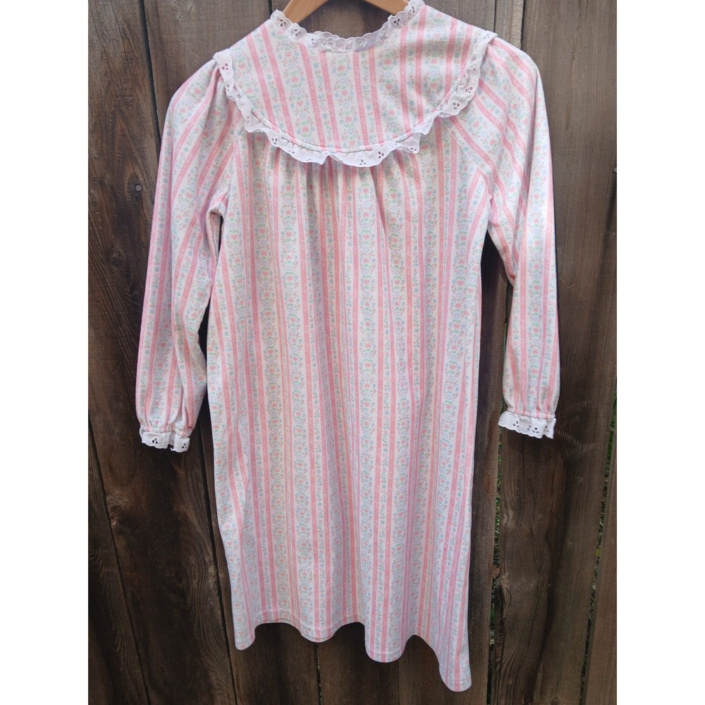VTG Lanz of Salzburg Nightgown Girl's Medium (7/8)Pink Blue Tyrolean Hearts